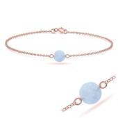 Rose Gold Plated Quartz Silver Bracelet BRS-274-RO-GP